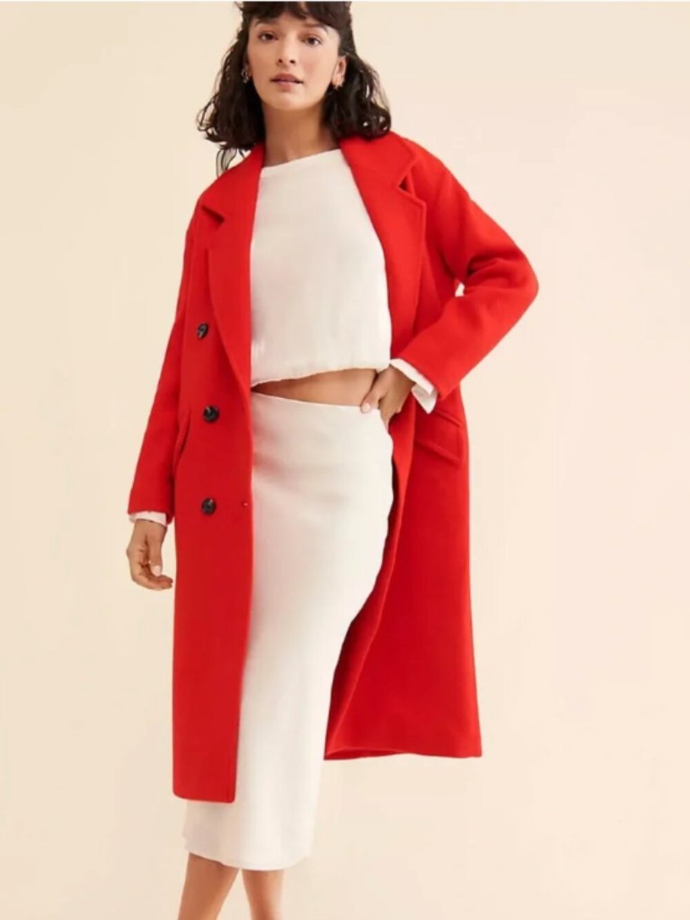 Line & Dot Red Coat - Perfect for the holidays
